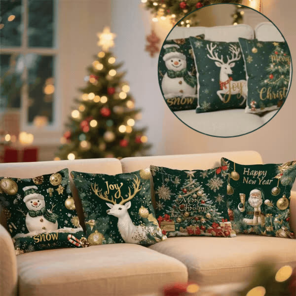 Božićne navlake za jastuke (4 komada), GreenXmass - video