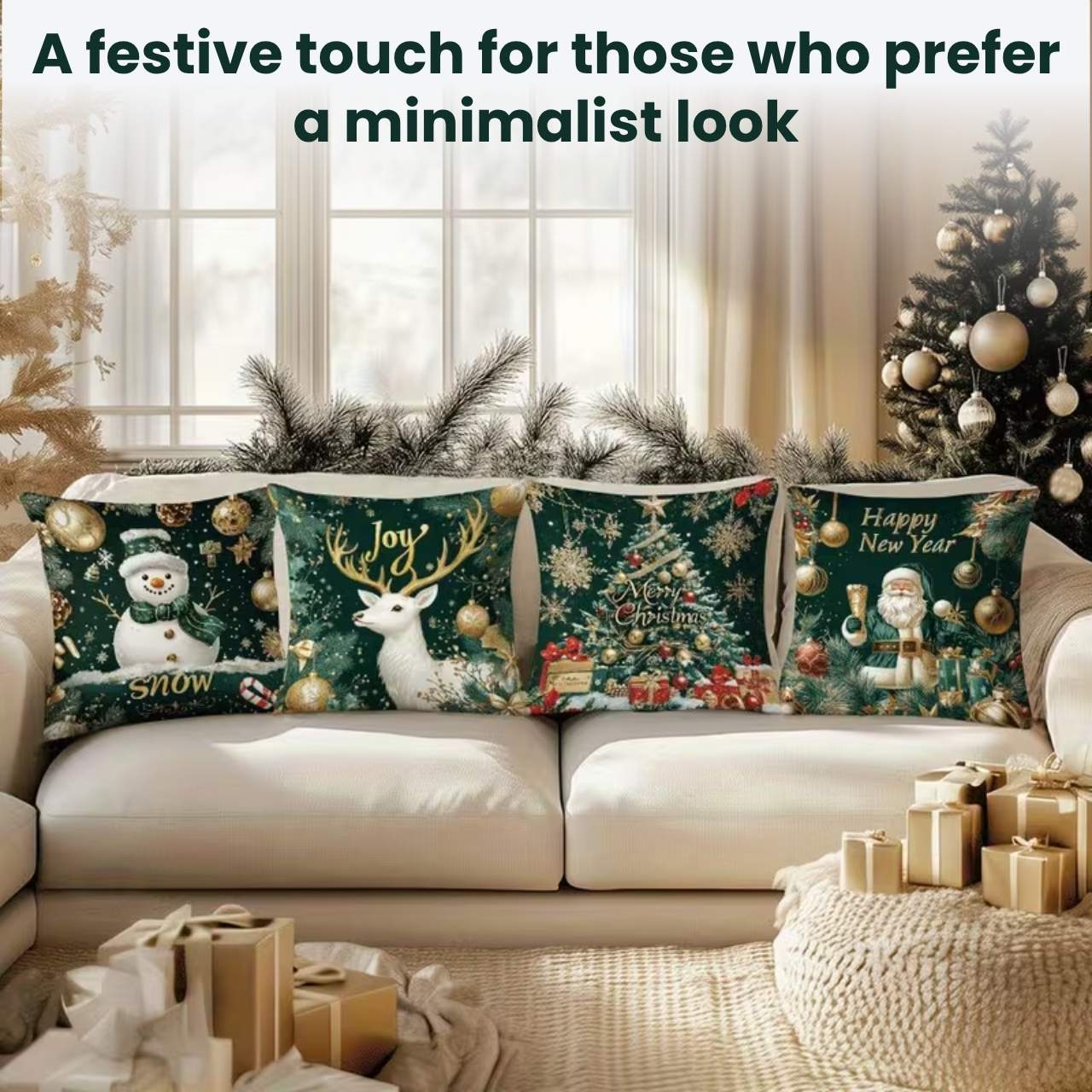 Božićne navlake za jastuke (4 komada), GreenXmass - Image 7