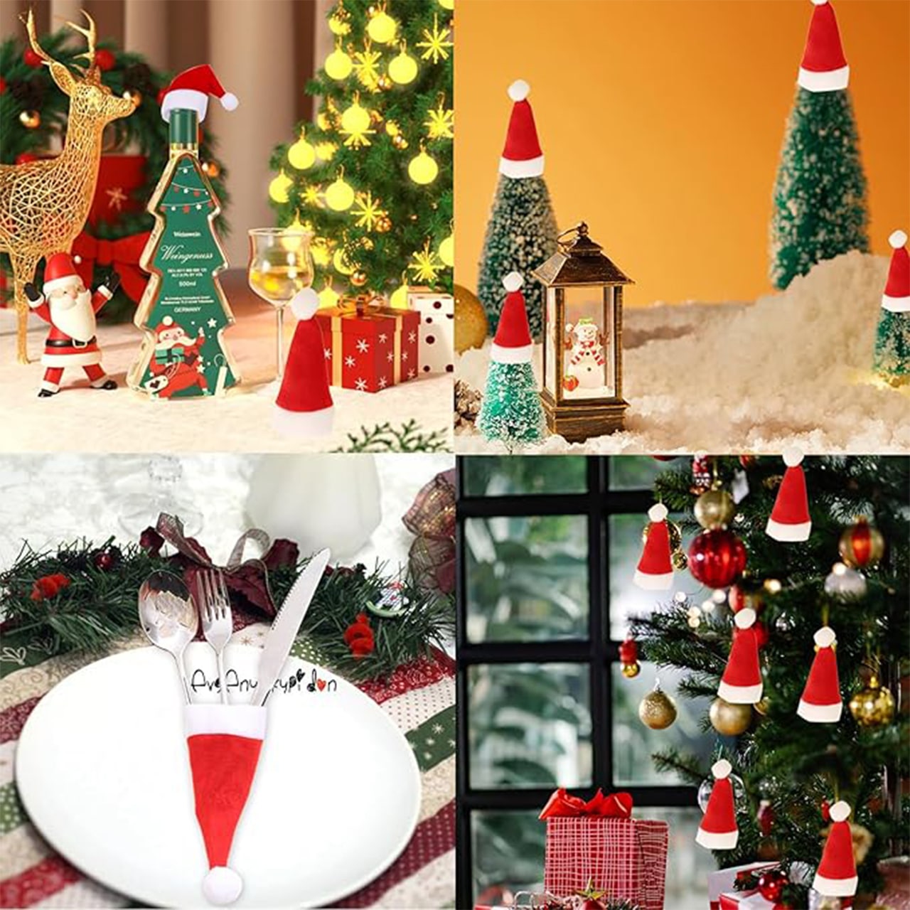 HatBundle, podmetač u obliku Santa šešira (20 komada) i blagdanski pokrivač za stolicu (4 komada) - Image 1