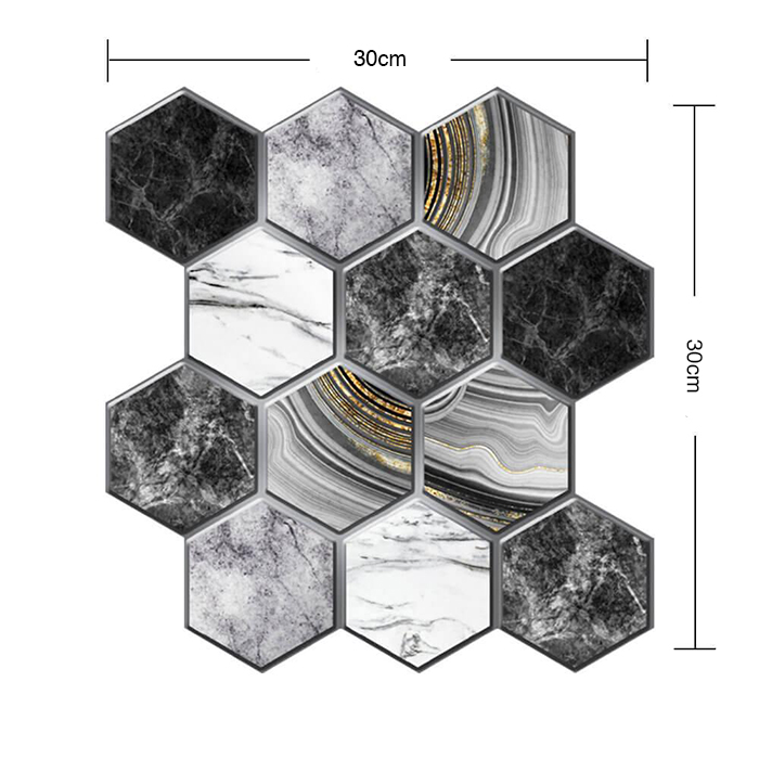 HexagonWall, trodimenzionalne zidne naljepnice s imitacijom mramora - Image 2