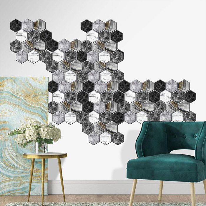 HexagonWall, trodimenzionalne zidne naljepnice s imitacijom mramora - Image 6