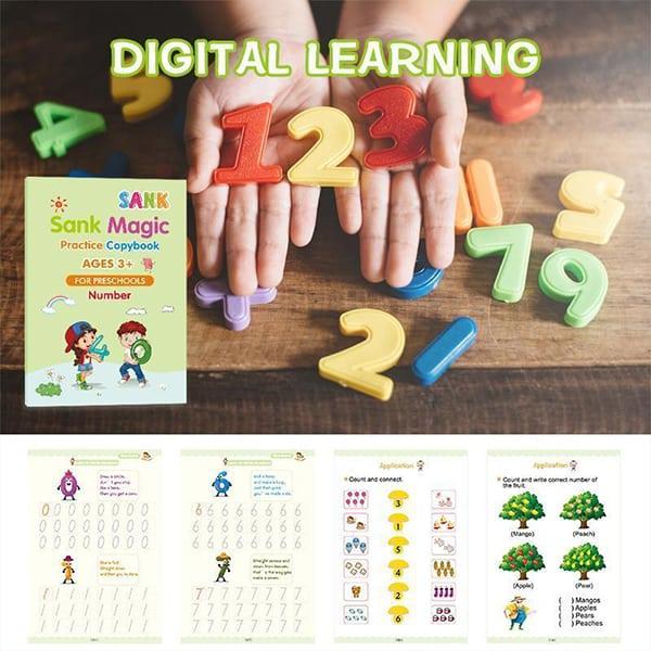 KidBook, četverodijelni komplet radnih bilježnica za pisanje i crtanje s čarobnom olovkom koja se automatski briše - Image 6
