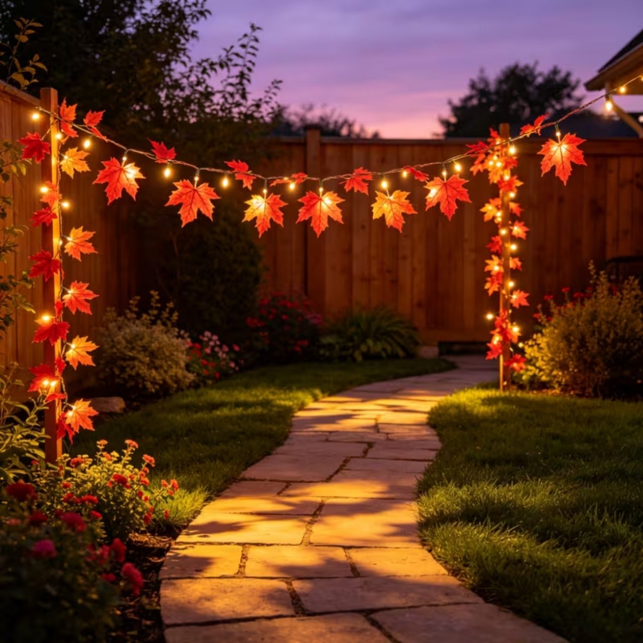 Solarna LED svjetlosna girlanda s jesenskim lišćem, MapleLeaf - Image 4