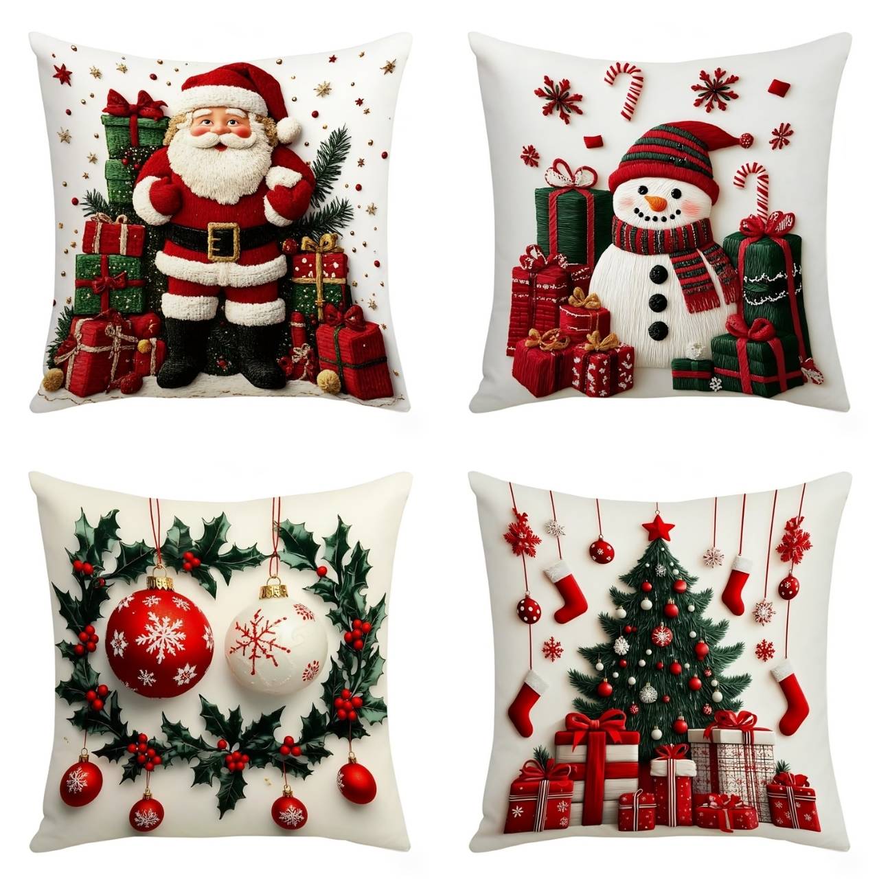 Božićne navlake za jastuke (4 komada), RedXmass - Image 8