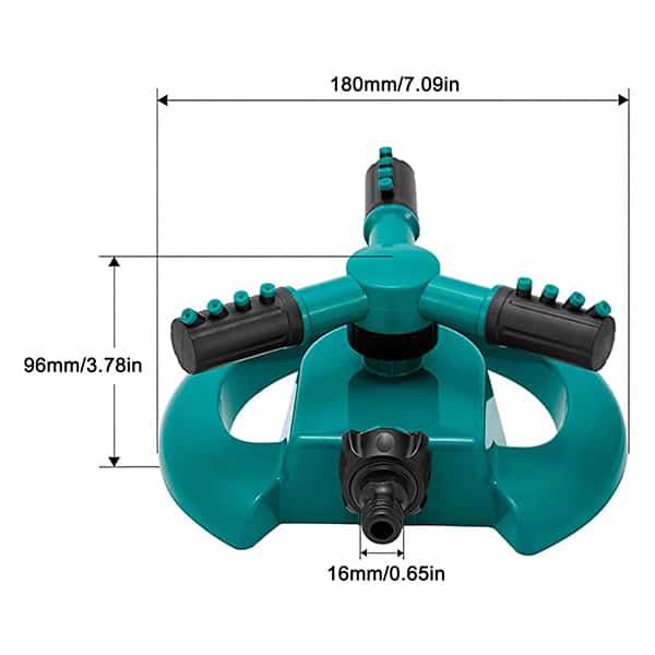 Prskalica za vodu, kanta za zalijevanje vrta - prskalica sa tri vilice i rotacijom od 360 stupnjeva - Image 2