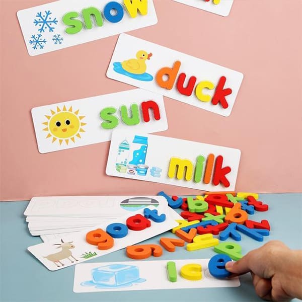 WoodLetters, 80-dijelni set drvenih slova i karata za učenje slova i engleskih riječi - Image 2