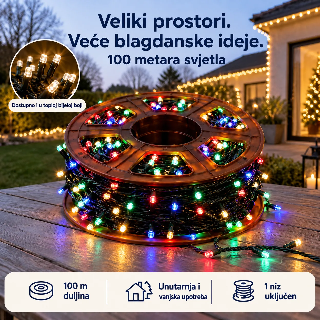 100mLL Festivni lanac svjetla - Image 1