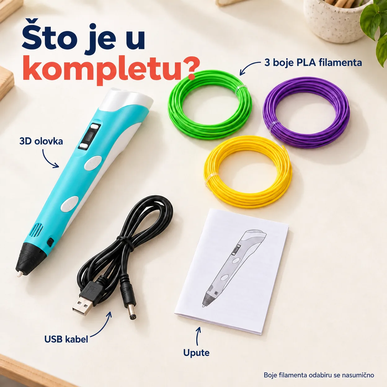 3Dpen, inovativna olovka za izradu 3D crteža u 3 različite boje - Image 2