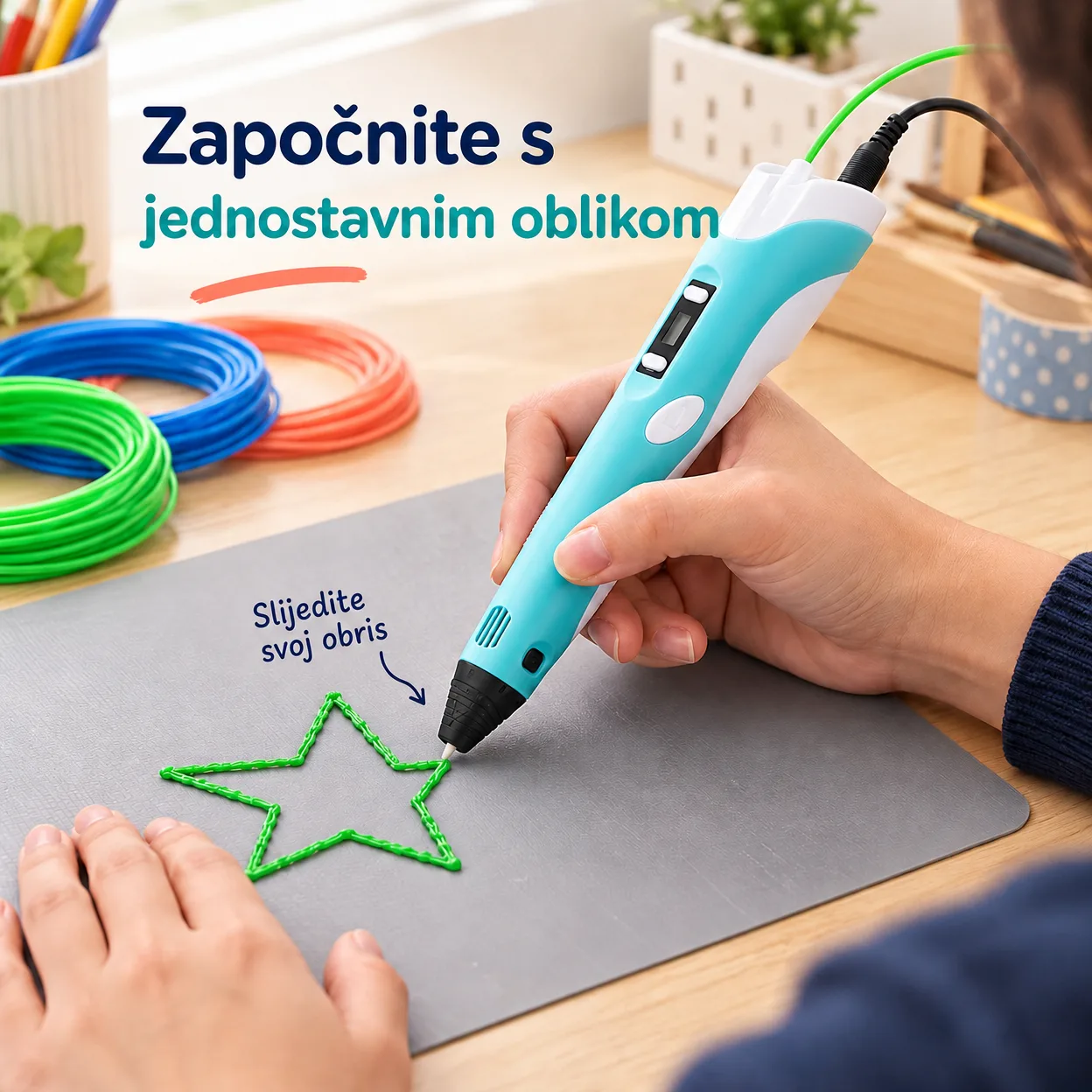 3Dpen, inovativna olovka za izradu 3D crteža u 3 različite boje - Image 3