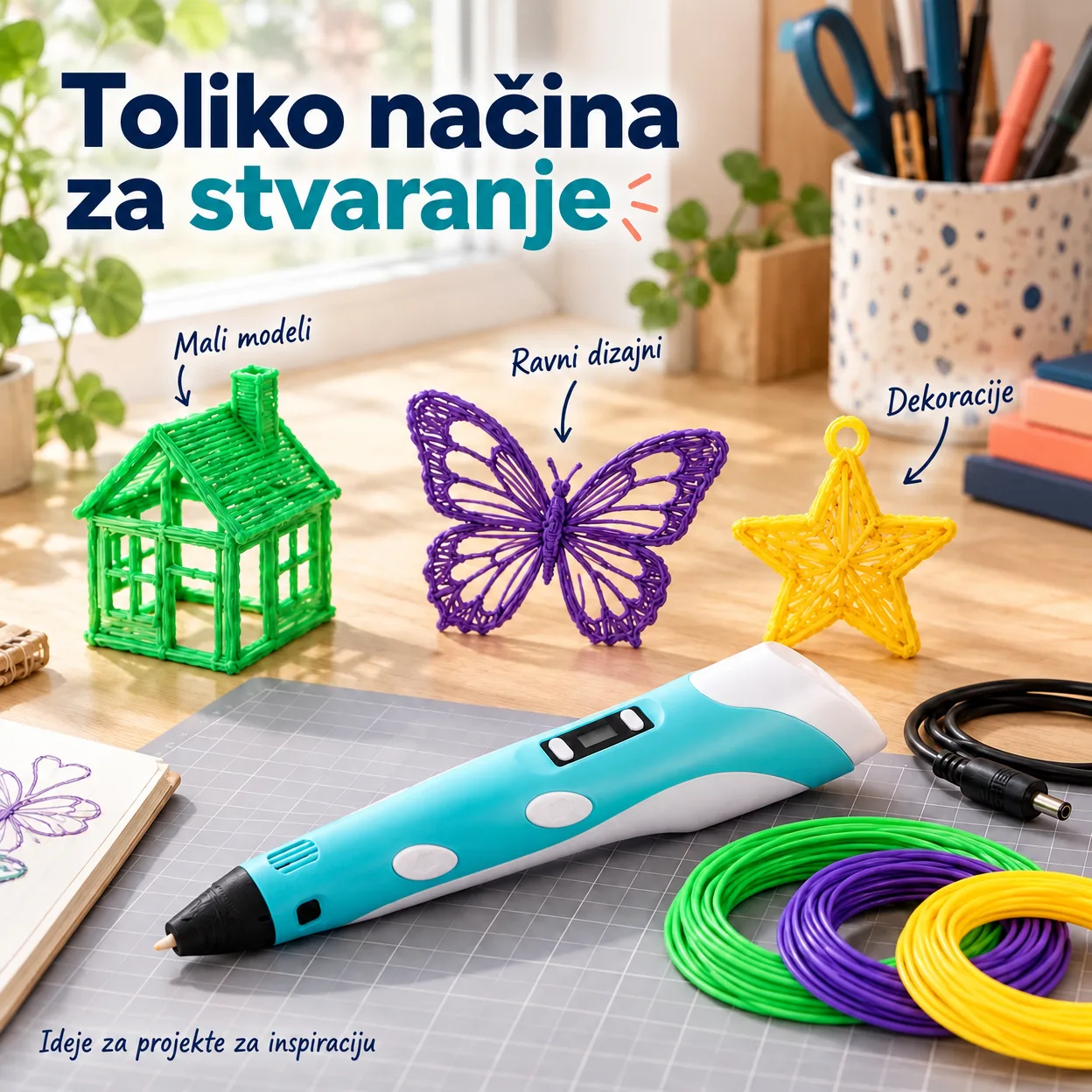 3Dpen, inovativna olovka za izradu 3D crteža u 3 različite boje - Image 7