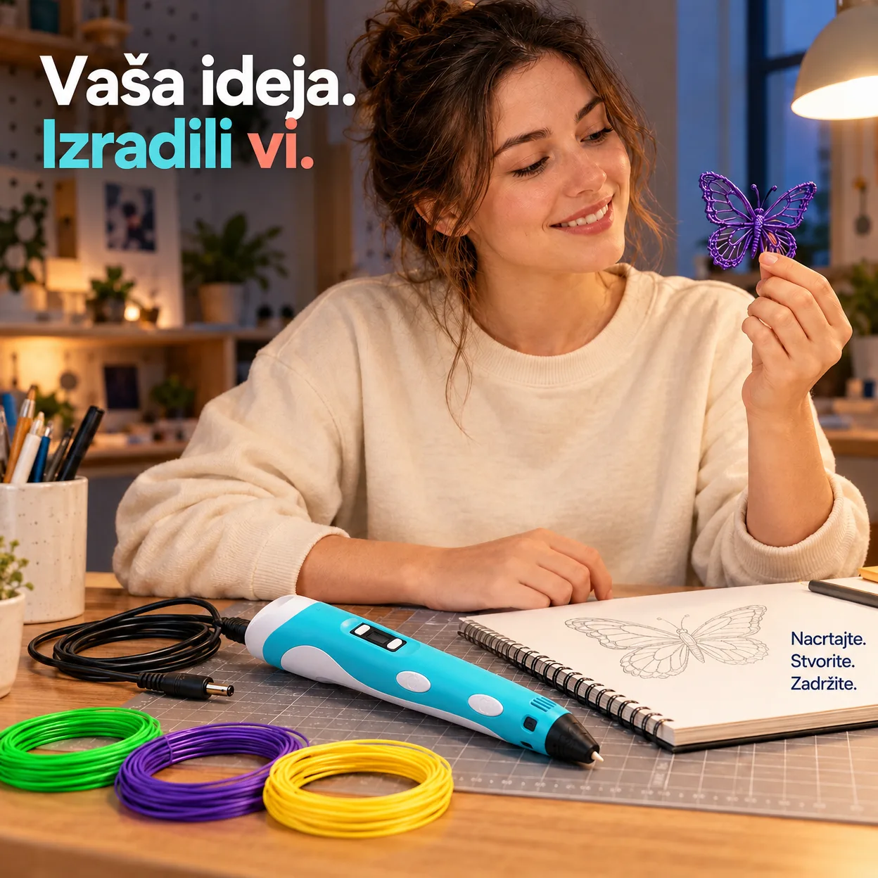 3Dpen, inovativna olovka za izradu 3D crteža u 3 različite boje - Image 8