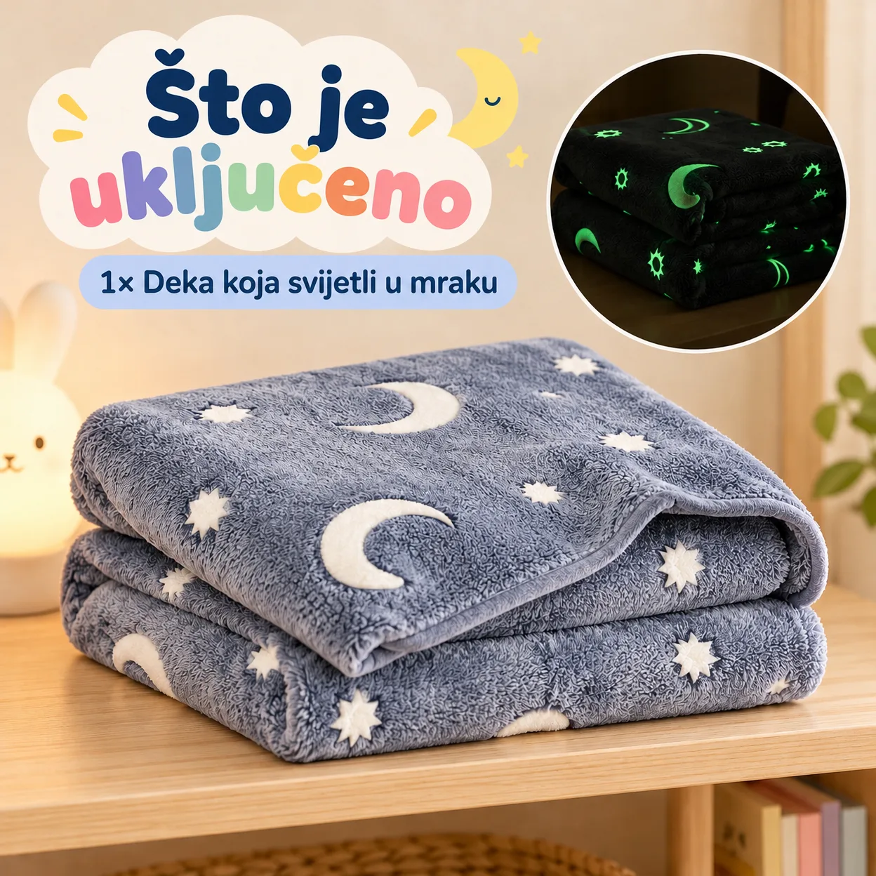 BlanketStar, čarobna dječja deka koja svijetli u mraku - Image 2