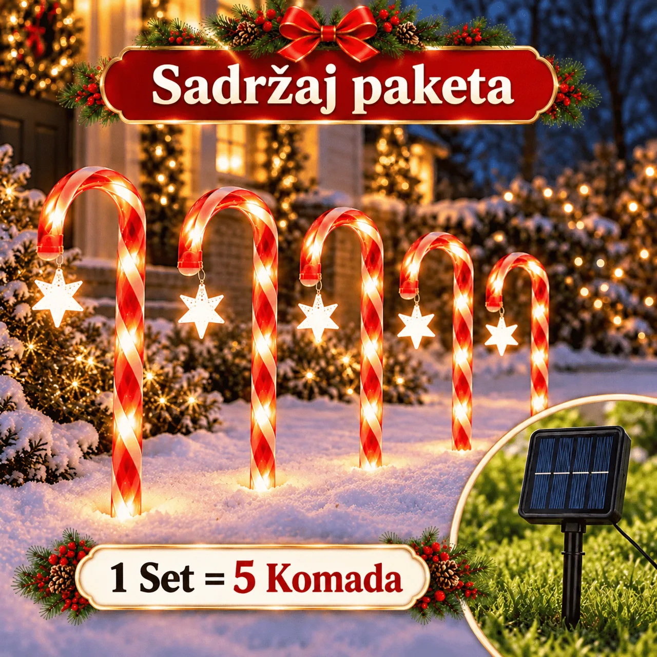 LED božićni štapovi od slatkiša, CaneLights - Image 2