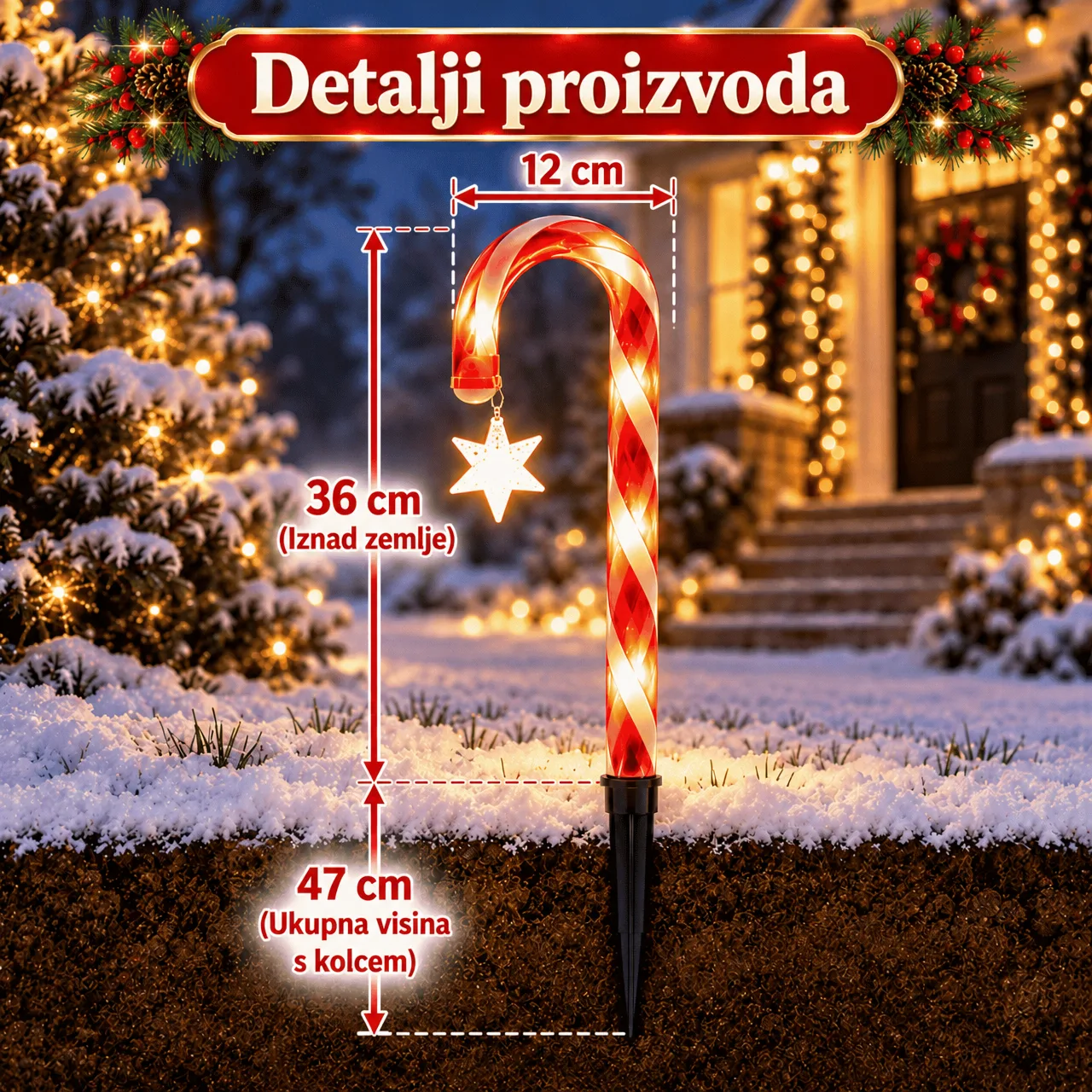 LED božićni štapovi od slatkiša, CaneLights - Image 3