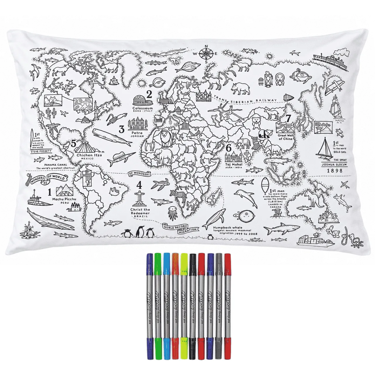 Obojite svoj jastuk – karta svijeta, ColoringPillow - Image 2