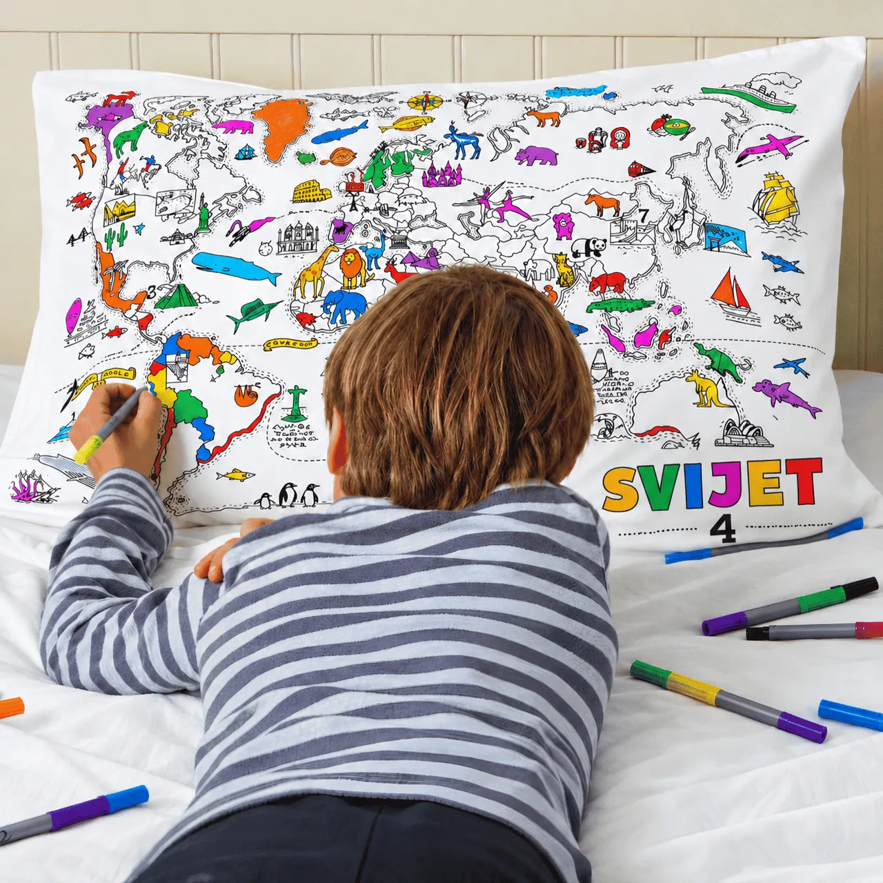 Obojite svoj jastuk – karta svijeta, ColoringPillow - Image 5