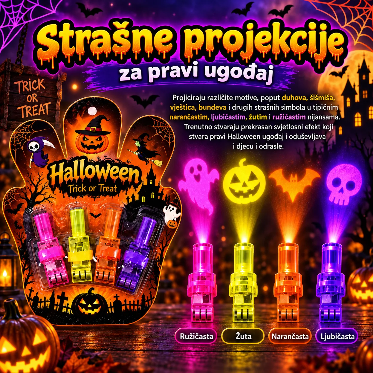 LED projektori za prste – Noć vještica, FingerLights - Image 3