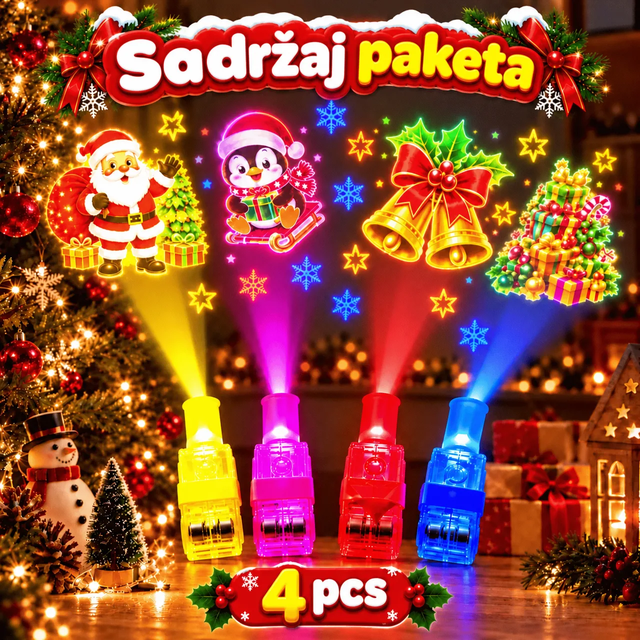 LED projektori za prste s božićnim motivima, FunLights - Image 2