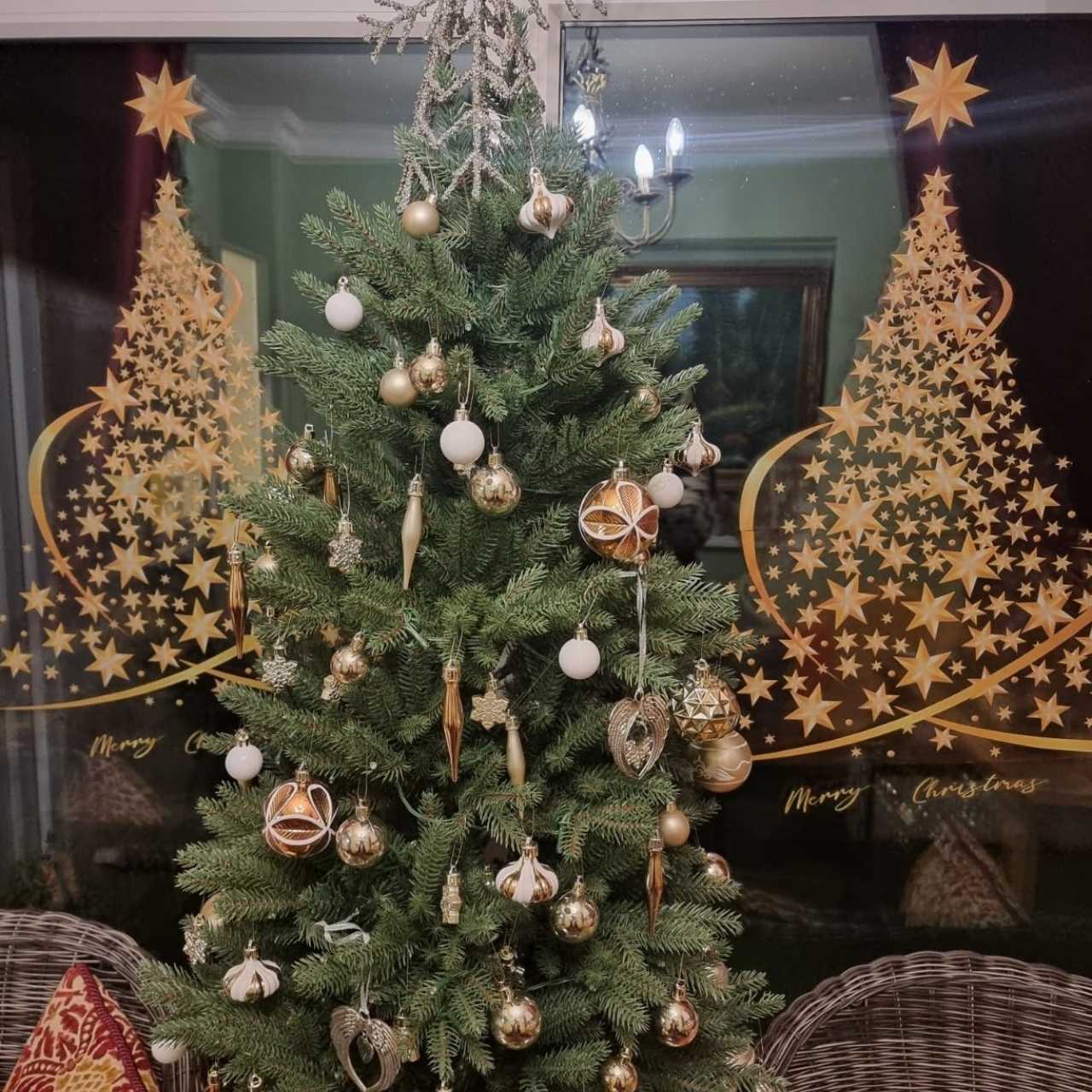 GoldenTree, božićne naljepnice za prozore u zlatu (2 kom) - Image 10