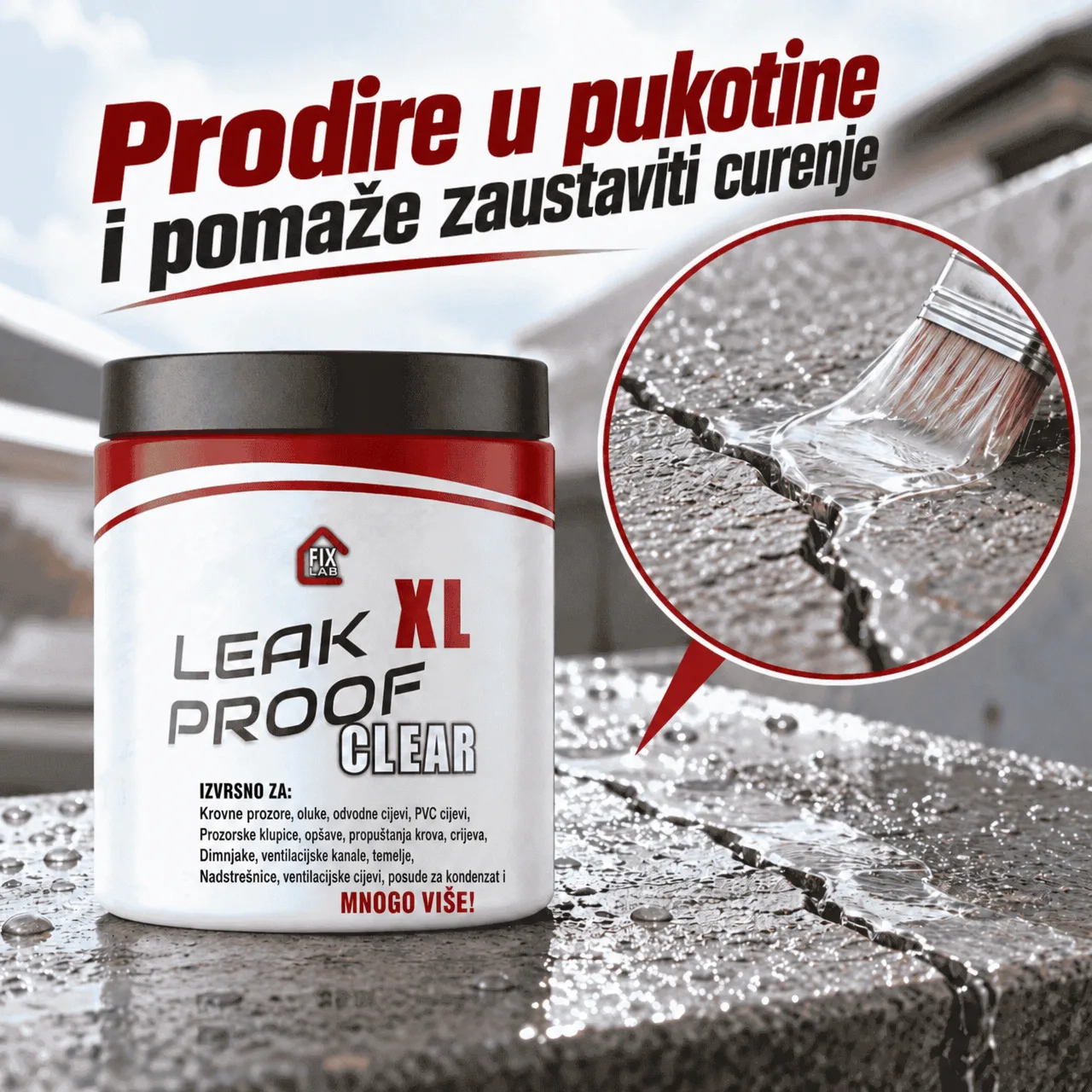Prodire u pukotine i pomaže zaustaviti curenje