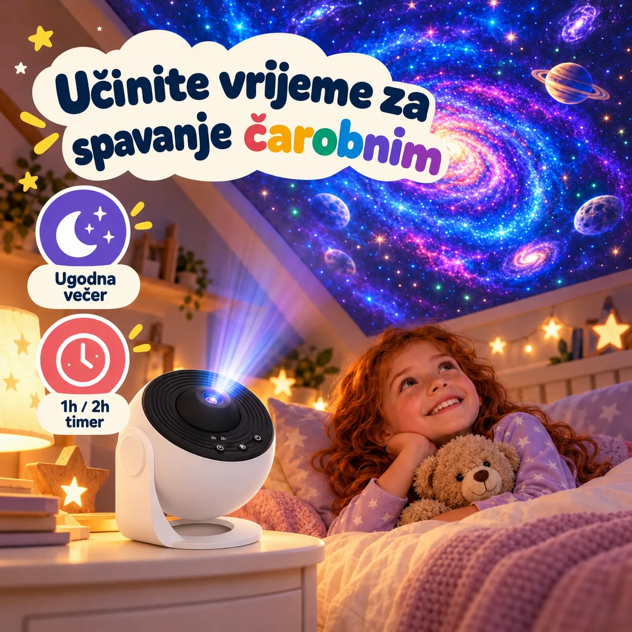 Planetarij, noćni projektor koji prikazuje 12 različitih vrsta galaksija, zviježđa i planeta - Image 7