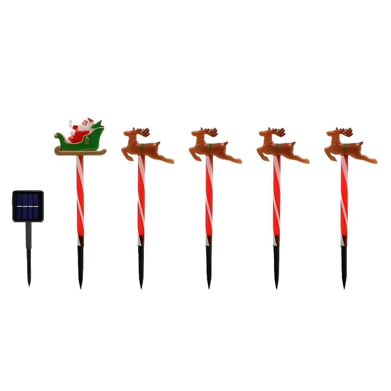 Božićna vrtna dekoracija s Djedom Mrazom i sobovima, ReinDeers - Image 4