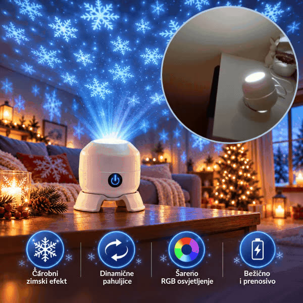 LED projektor snježnih pahuljica, SnowLamp - video