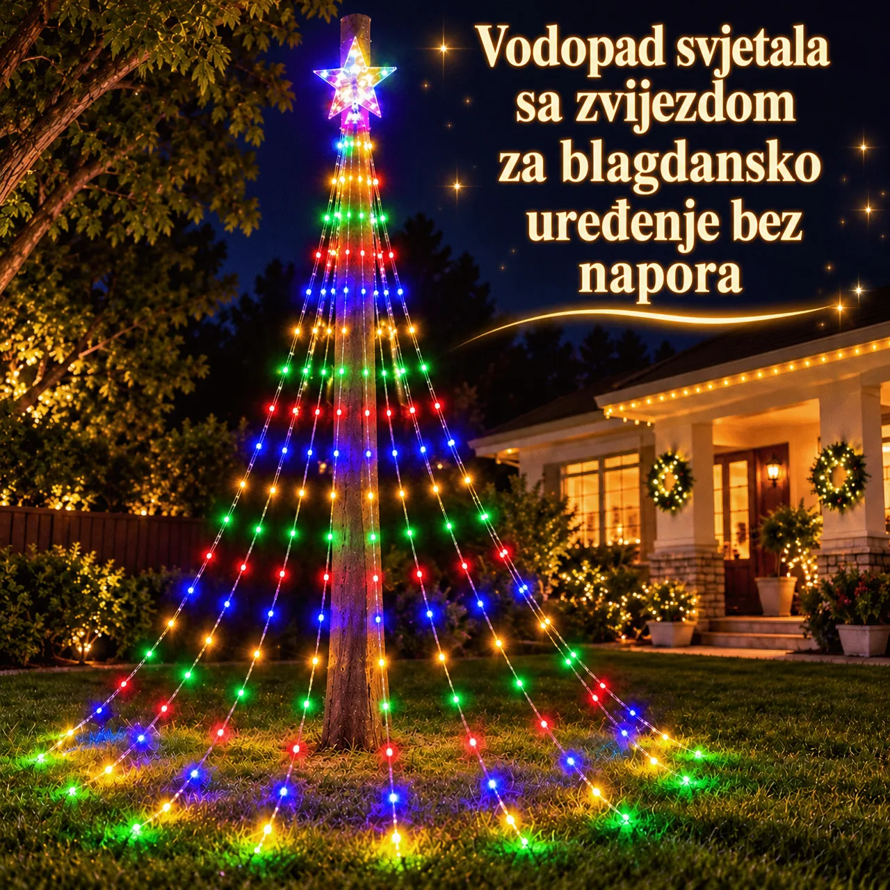 Svjetleći slap zvjezdica za jednostavno blagdansko ukrašavanje