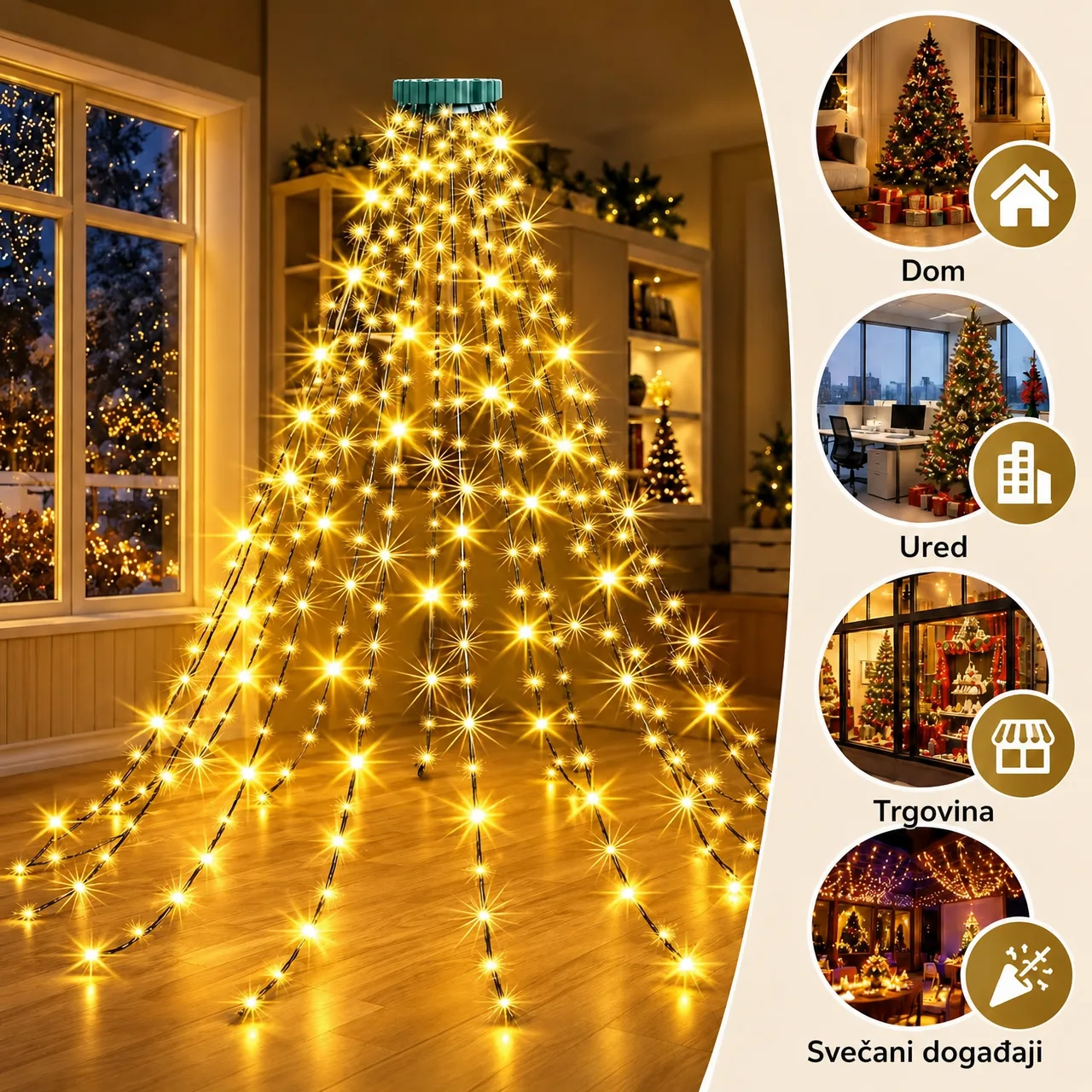 LED božićne lampice s daljinskim upravljačem, TreeRing - Image 4