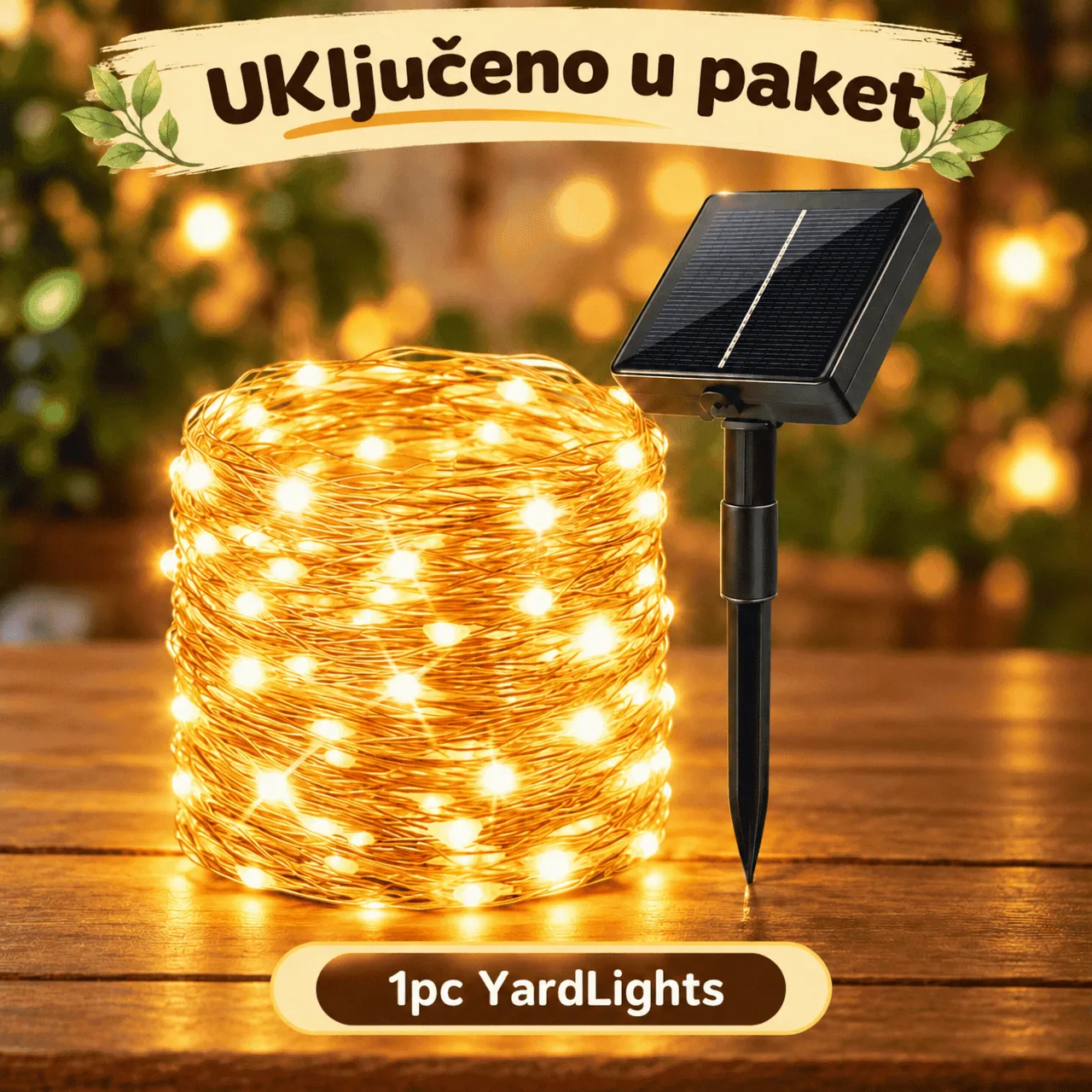 Solarne LED lampice na žici (12 m), YardLights - Image 2